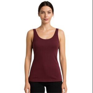 Tommy John Burgundy Ribbed Lounge Tank — Size L